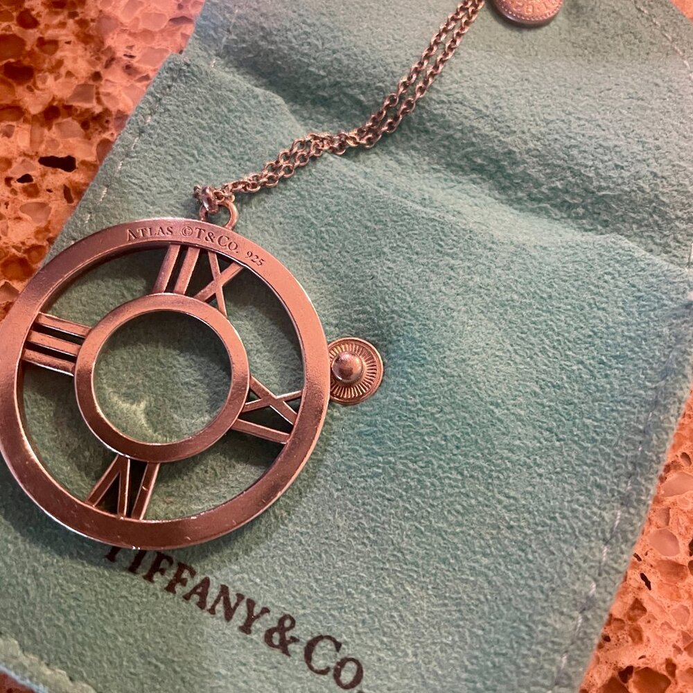 Authentic Tiffany Atlas Silver Large Pendant
